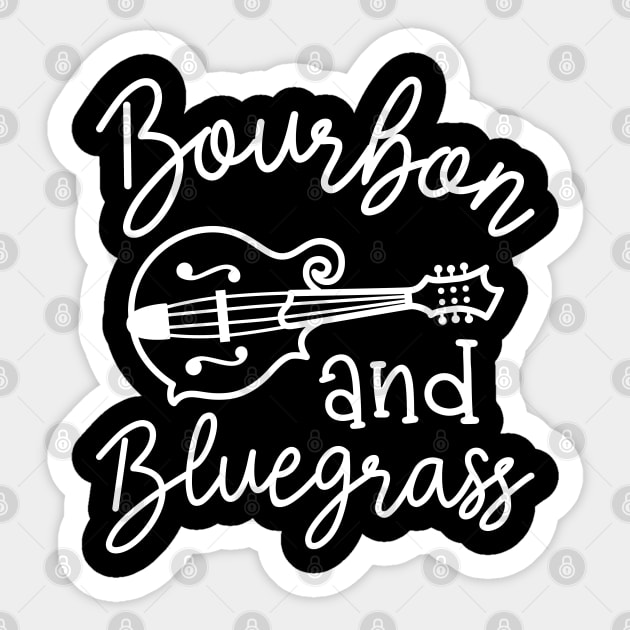 Bourbon and Bluegrass Mandolin Sticker by GlimmerDesigns